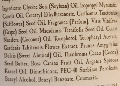 Coconut Oil Formula - Ingredientes