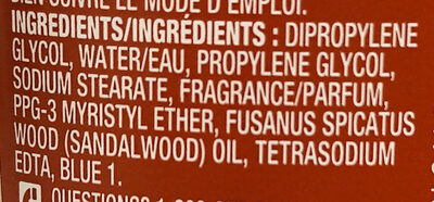 Timber Deodorant - Ingredientes - en