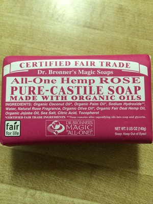 All-One Hemp Rose Pure Castile Soap made with organic oils - 1