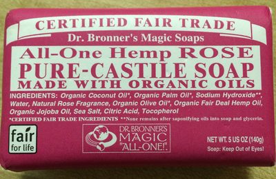 All-One Hemp Rose Pure Castile Soap made with organic oils - Product