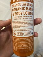 Orange lavender organic hand & body lotion - Ainesosat - en