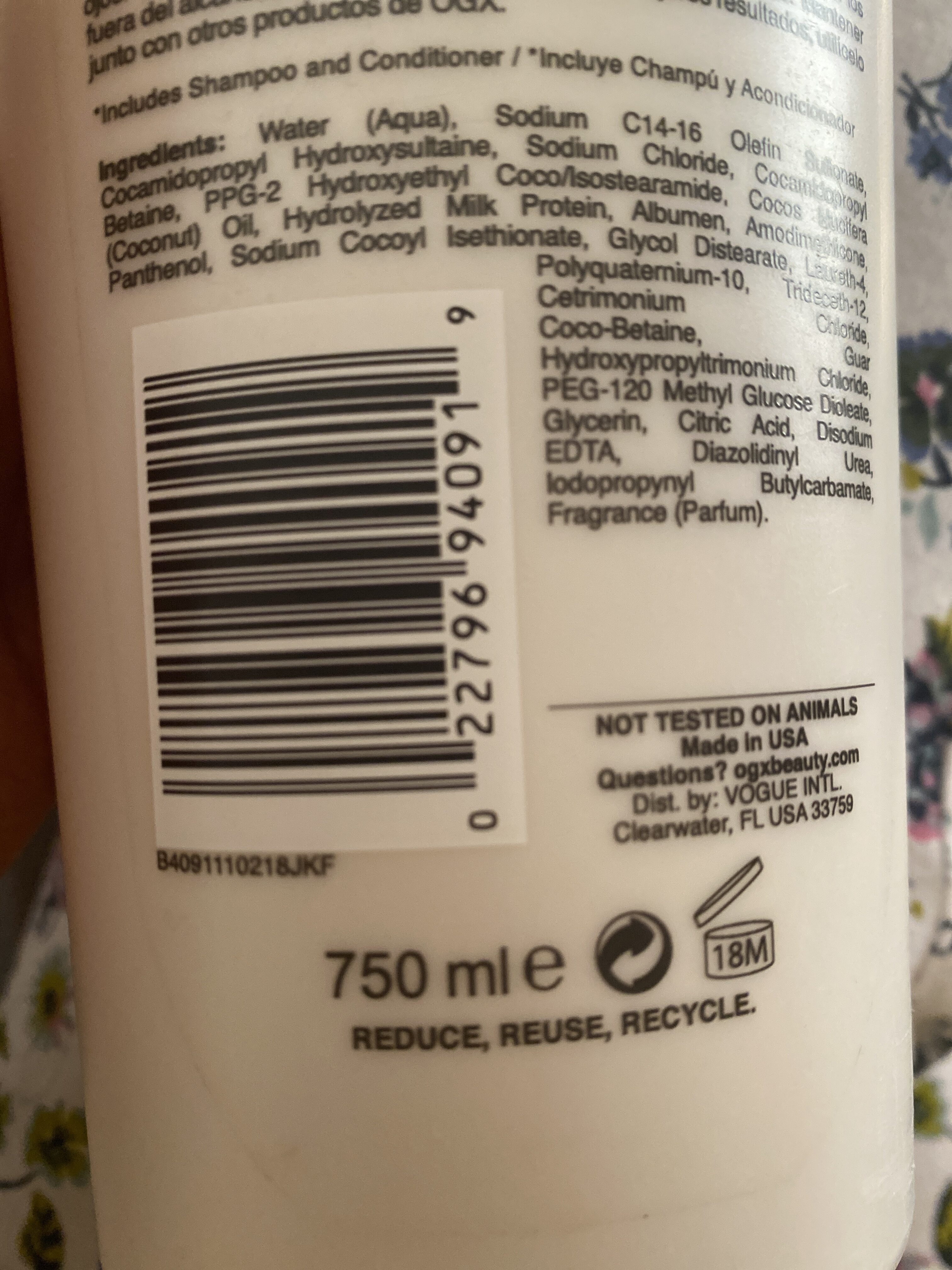 Nourishing coconut milk shampoo - Ingrédients - en