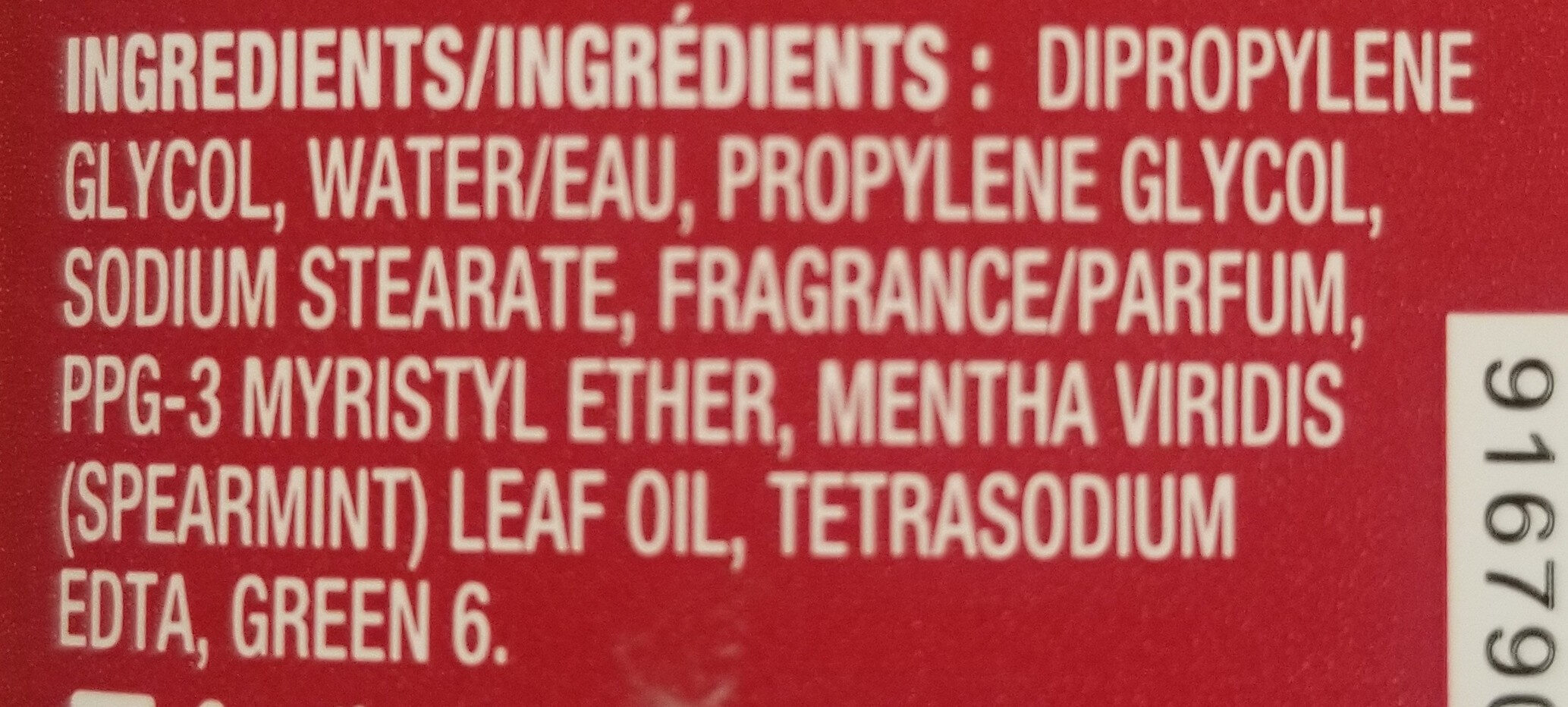 Tundra Deodorant with Mint - Ingrédients - en