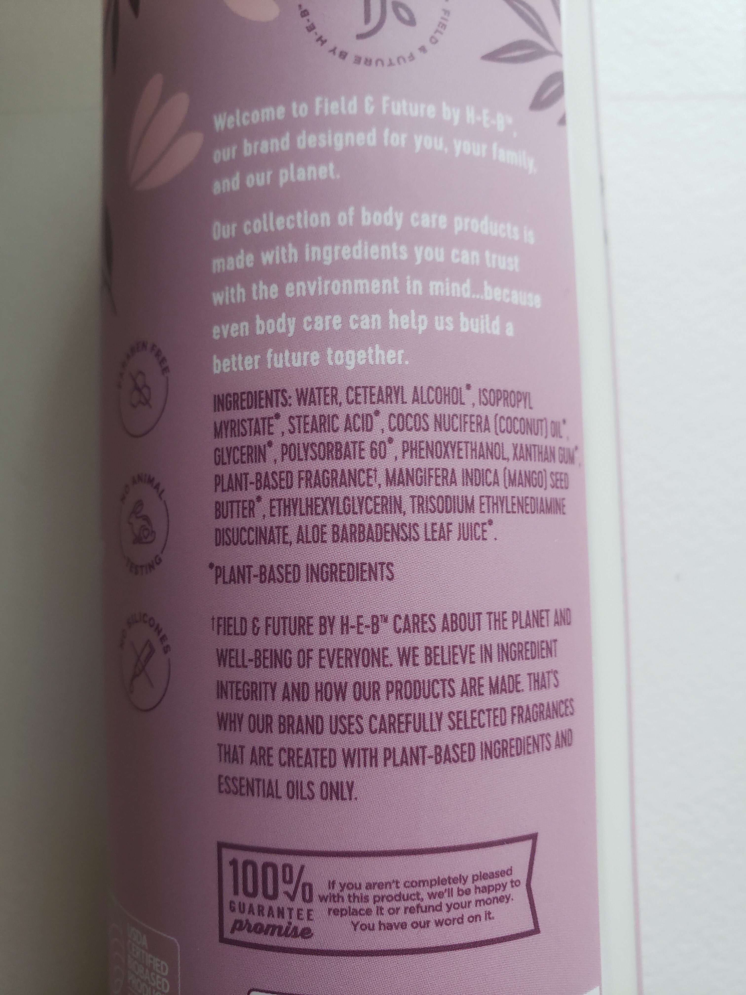 lavender & vanilla body lotion - Ingredientes - en