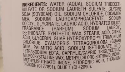 body wash - Ingredients