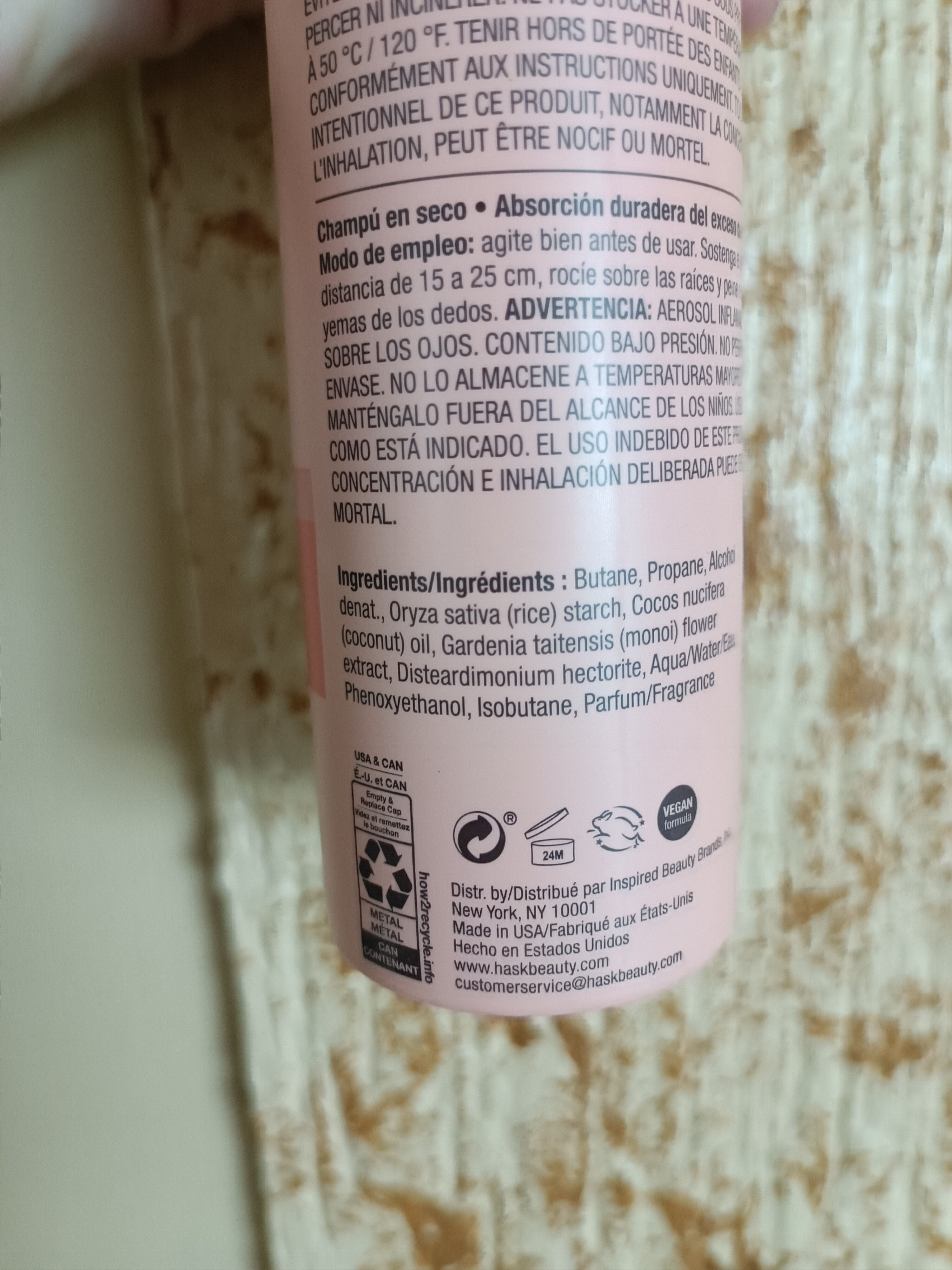Coconut dry shampoo - Ingredients - es