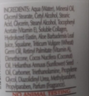 Vitamin E skin care cream - Ingredientes