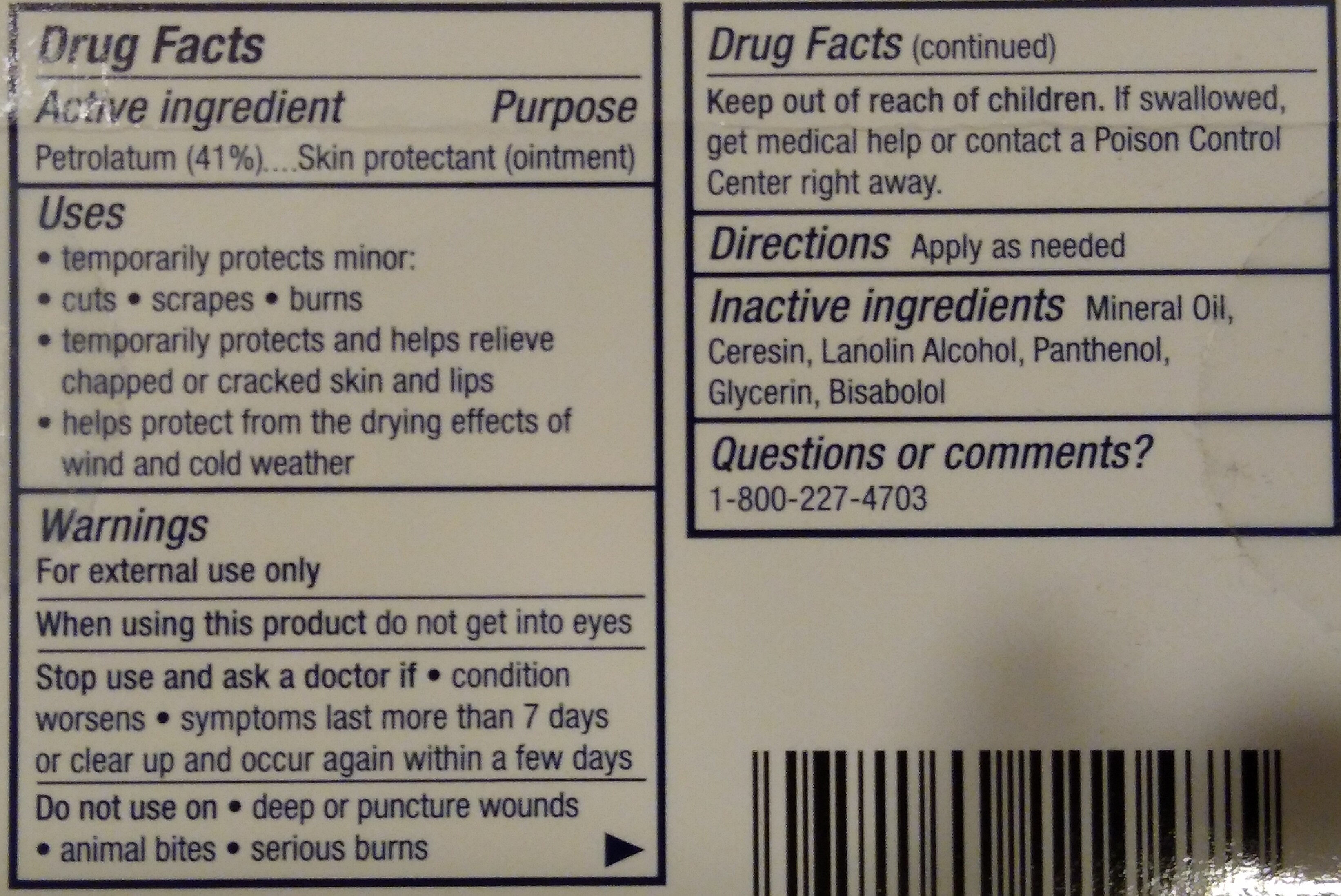 Aquaphor Healing Ointment 2 Pack - Ingredients - en
