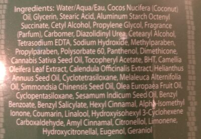 malibu tan hemp moisturizer - Ingredientes