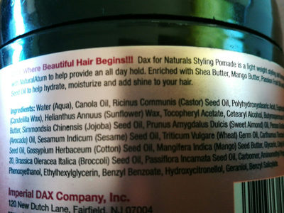 Dax for naturals - Ingredients