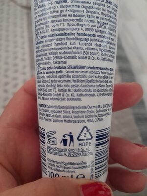pasta de dinți pentru bebelusi - Ainesosat - ro