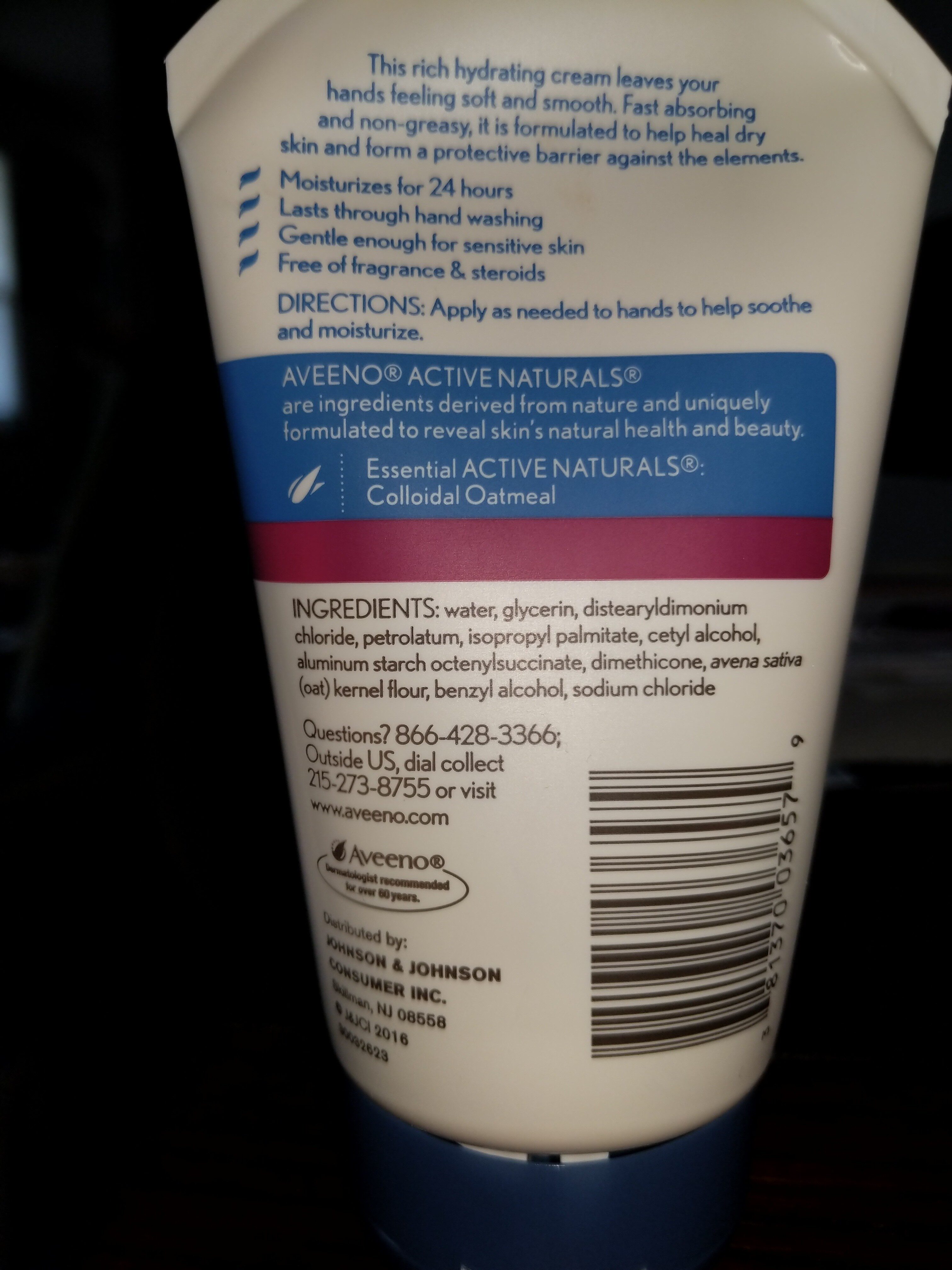 Aveeno skin relief hand cream - Ingredients - en