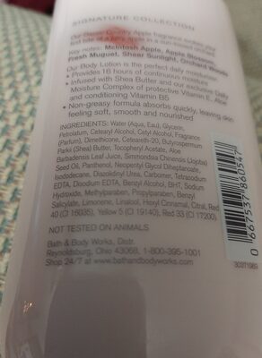 country Apple lotion - Ingredients