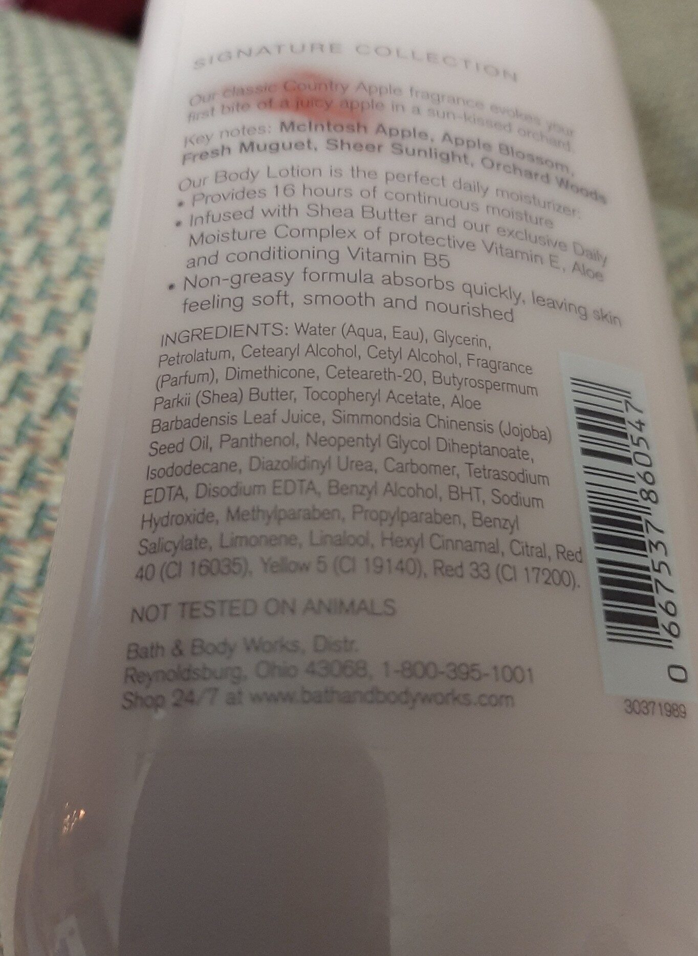 country Apple lotion - Ingredients - en