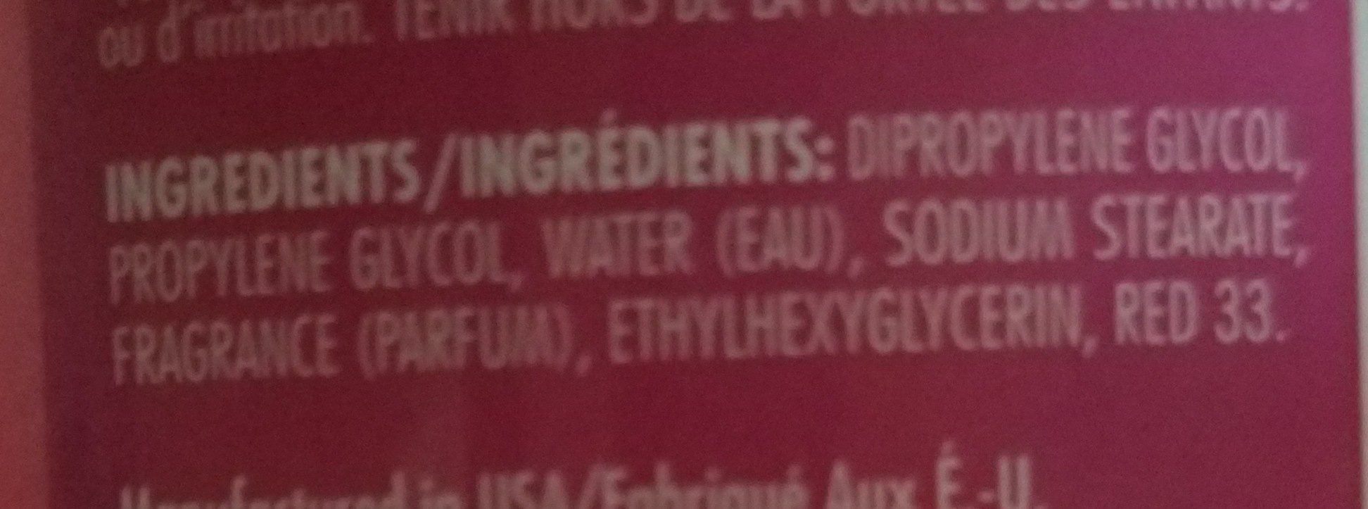 soft & dri deodorant - Ingredients - en