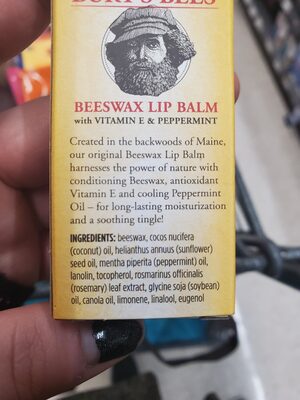 Bert's Bees Beeswax Lip Balm - Ingredients