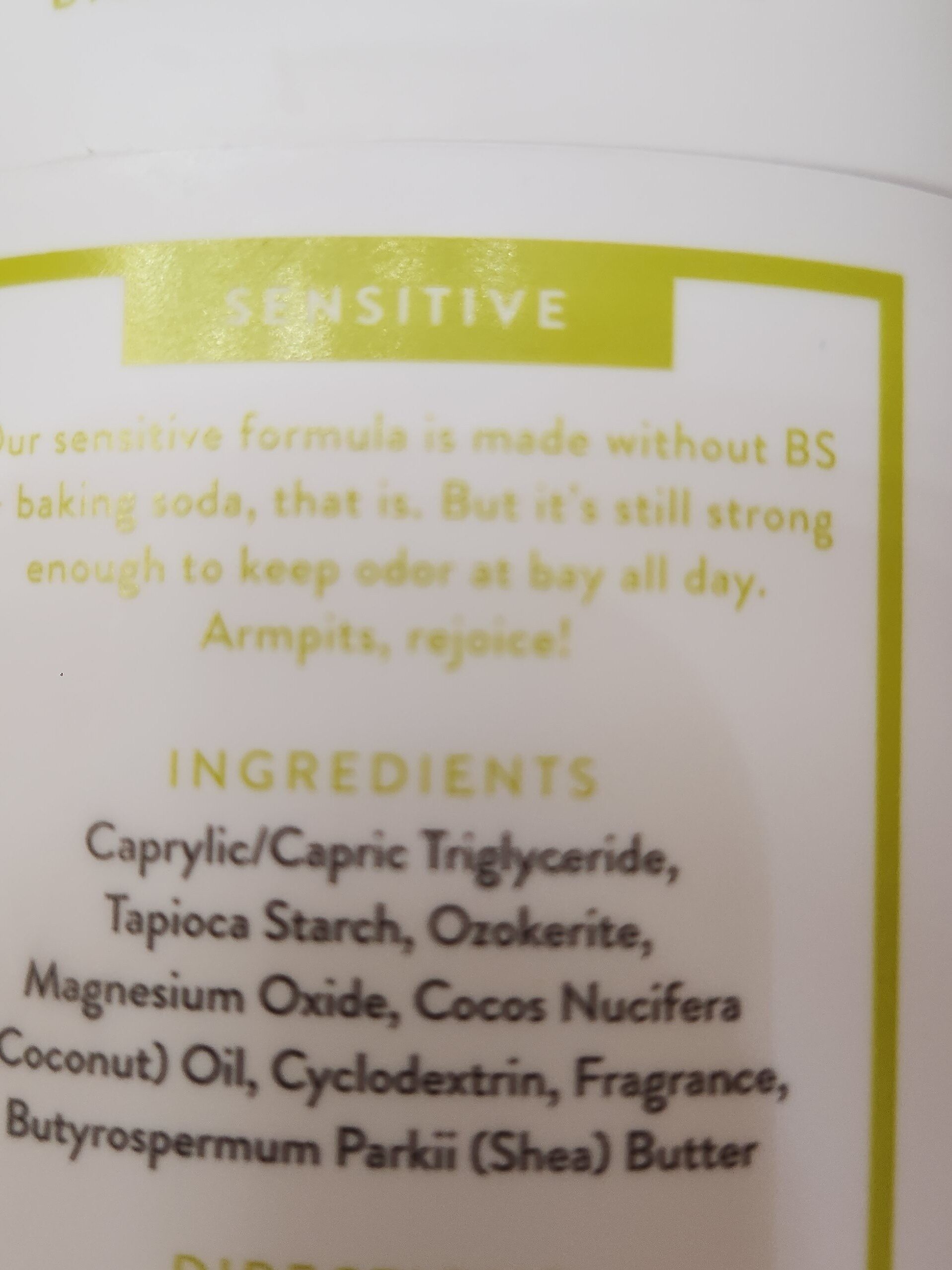 native deodorant - Ingredients - en