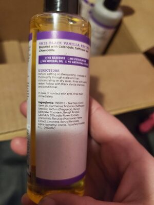Black Vanilla Hair Oil-Amazon - Ingredients