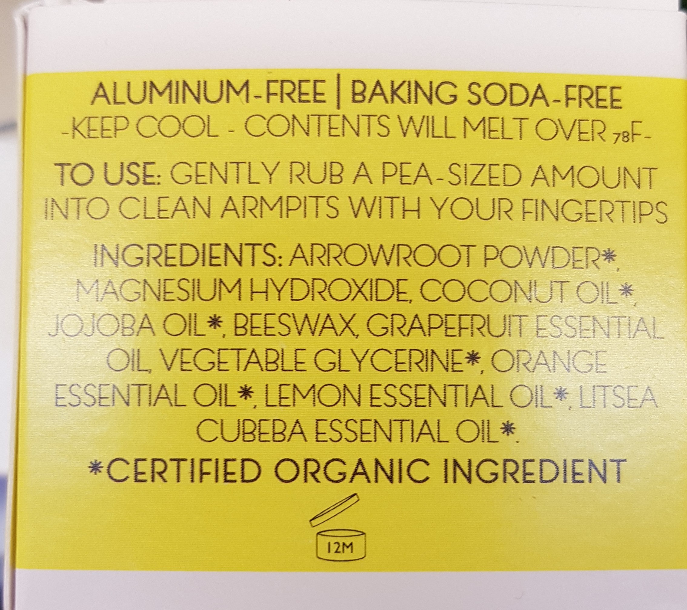 déodorant crème - Ingredientes - fr