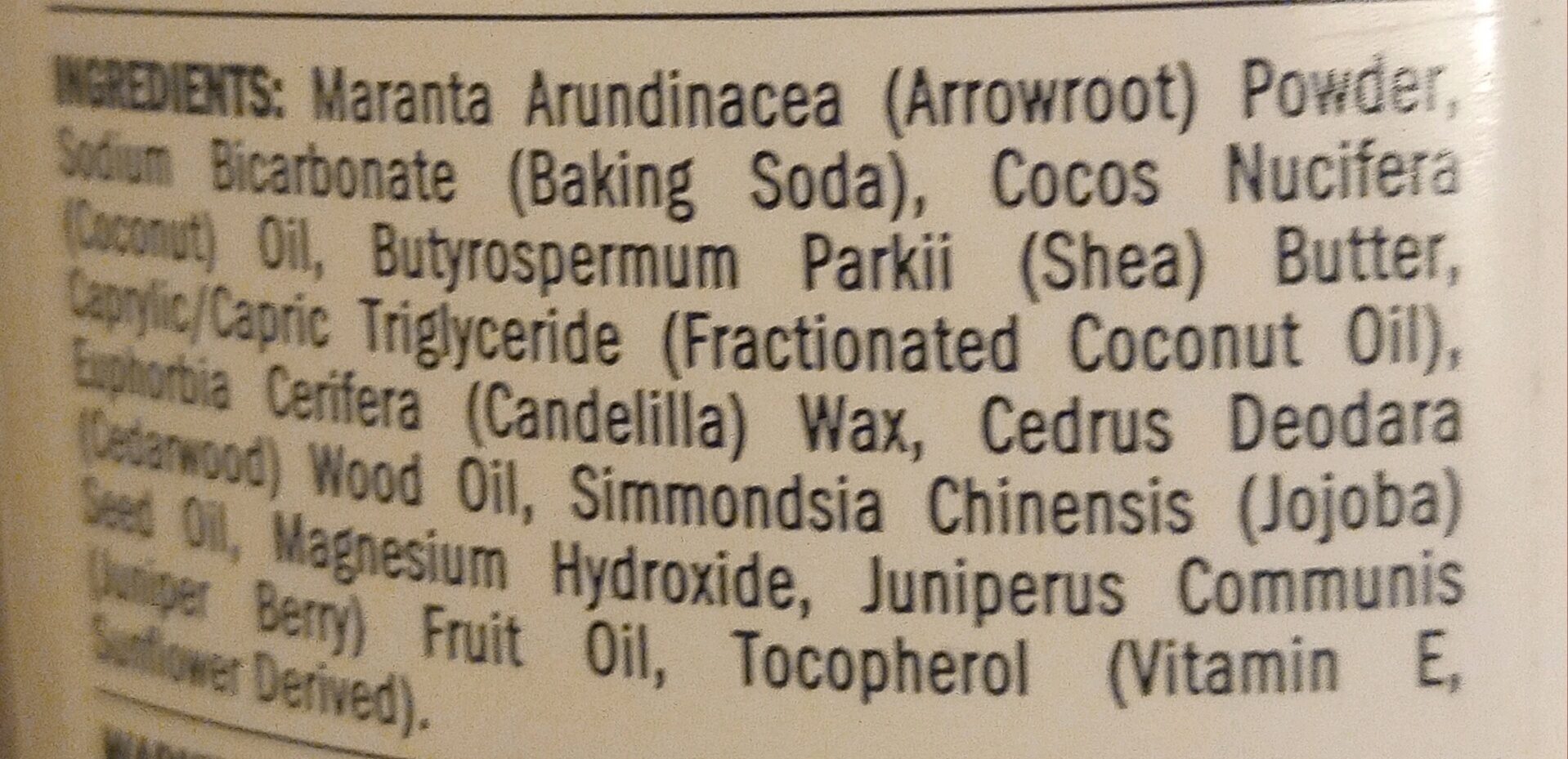 Cedarwood+Janiper deodorant - Ingredients - en