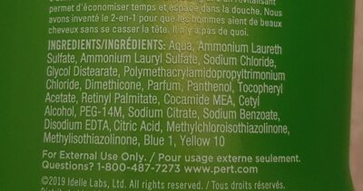 Pert Shampoo and conditioner - Ingredients - en