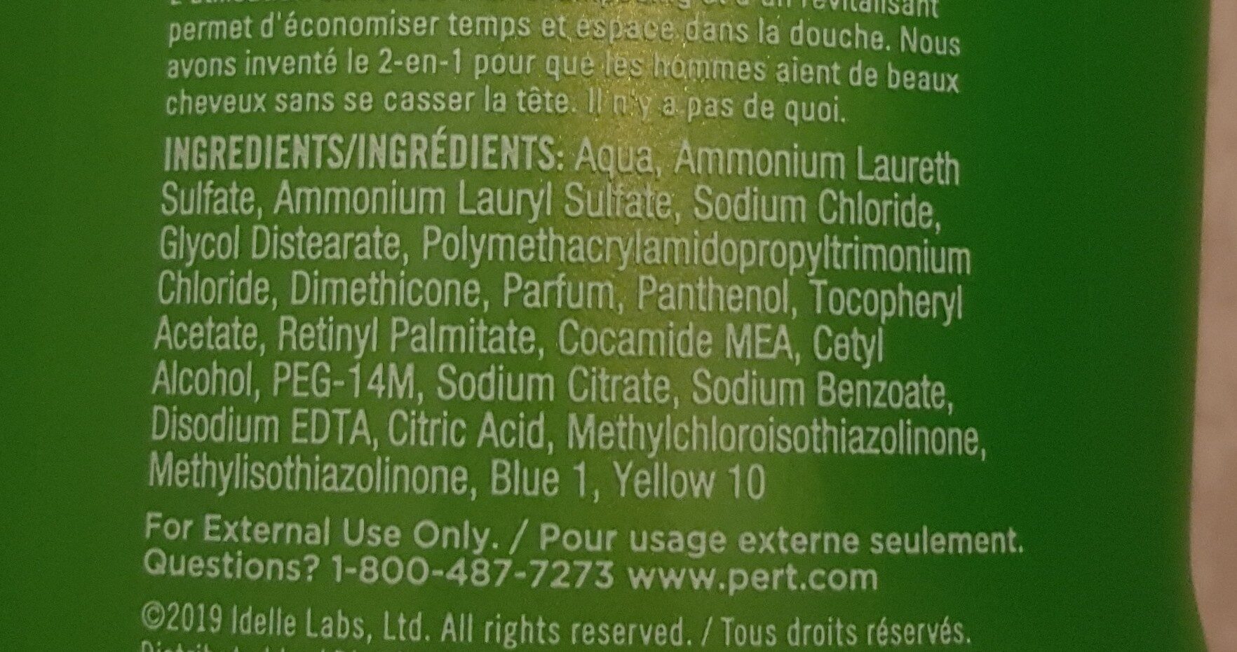 Pert Shampoo and conditioner - Ingredients - en