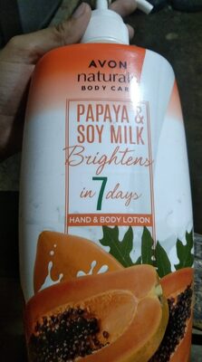 AVON natural bodycare papaya & soy milk hand &body lotion - Produto
