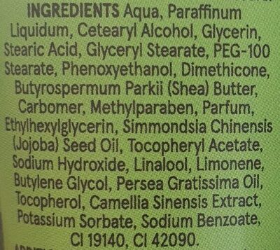 hand cream - Ingredients