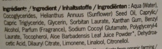 Aloe vera Lait corps hydratant - Ingredients