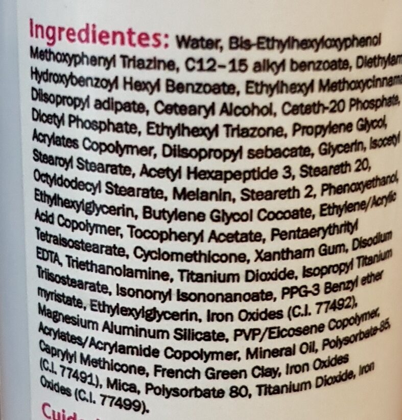 DD Cream and sunscreen - Ingredients - en