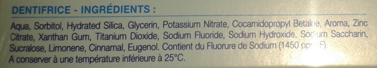 Sensodyne soin complet - Ingredients - fr
