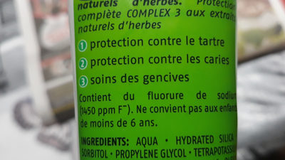 dentalux complex 3 - Ingredients - fr
