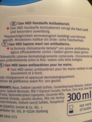 Cien Med Handseife Antibakteriell - Ingredientes