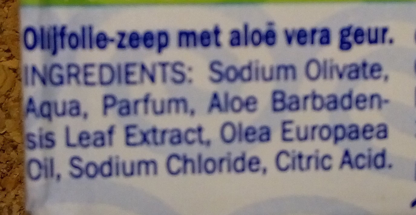 Olijfolie-zeep met aloe vera geur - רכיבים - nl