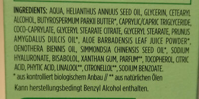 Tagescreme Bio-Mandel - Ingredients - de
