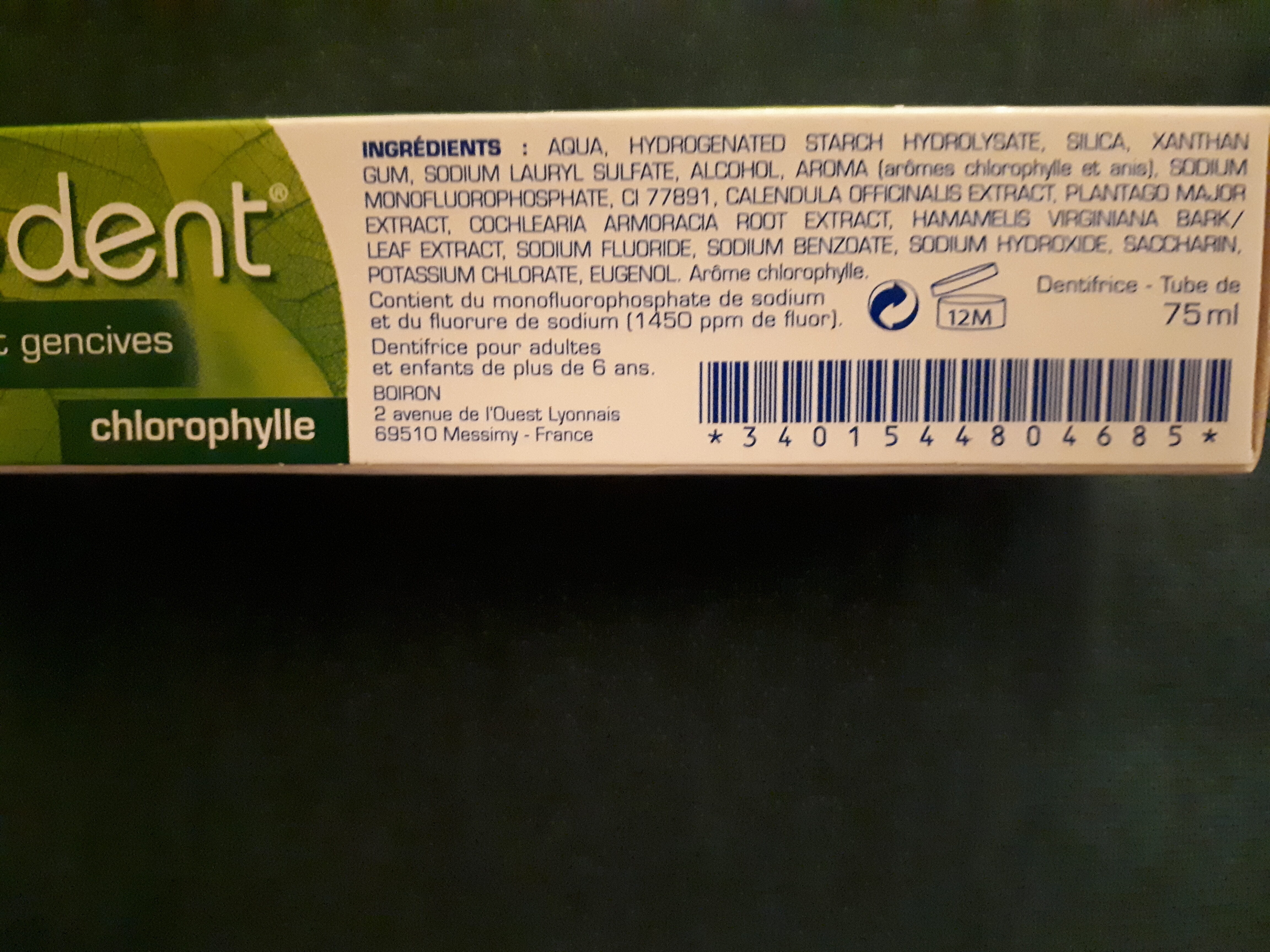 Soin complet dents et gencives Chlorophylle Homéodent - 製品 - fr