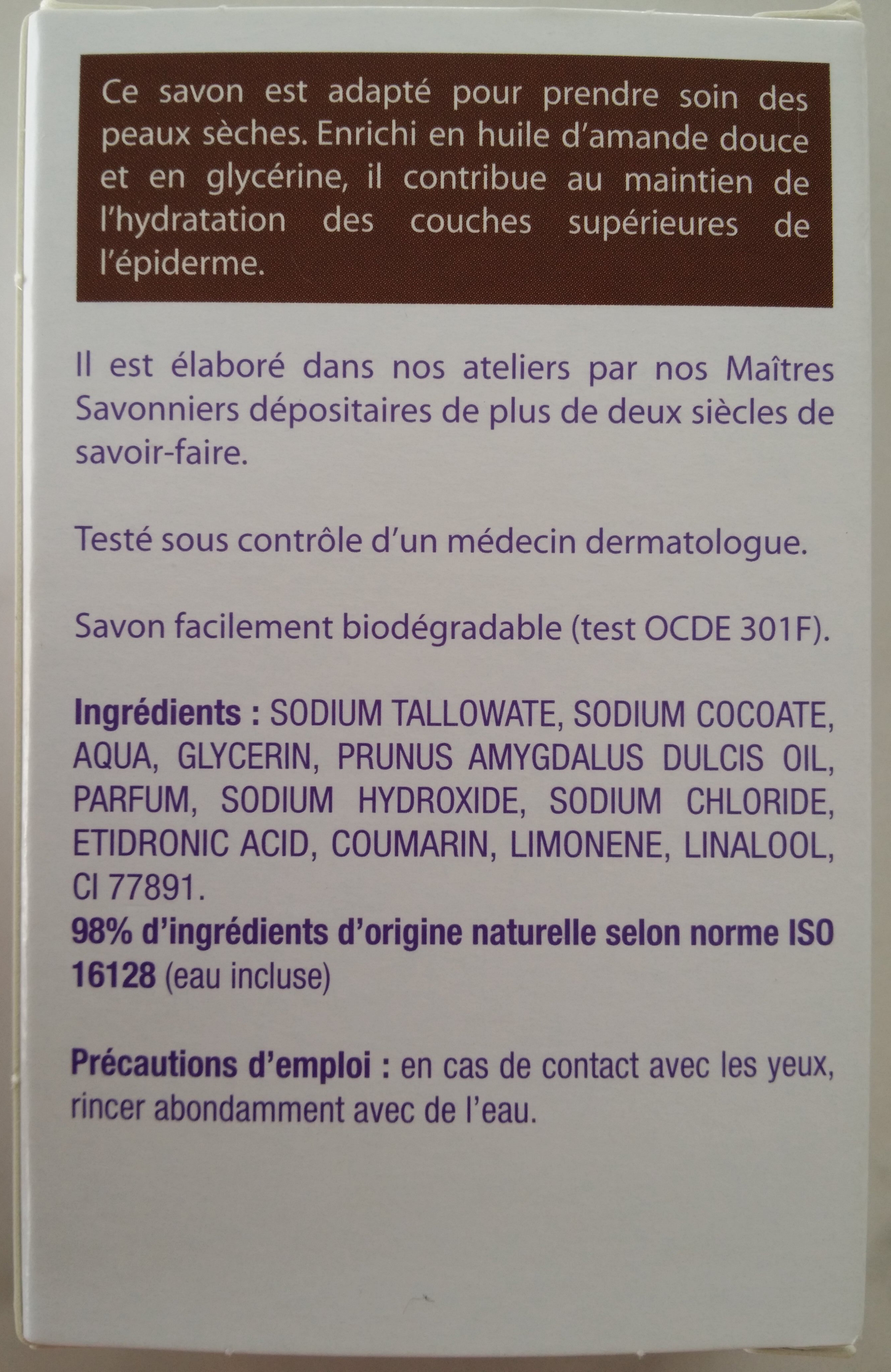 savon surgras - Ingredients - fr