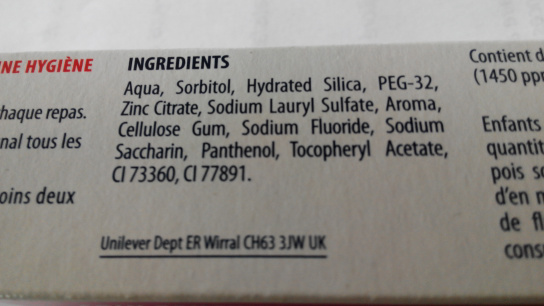 SIGNAL Dentifrice Soin Gencives 75ml - Ingredients - en