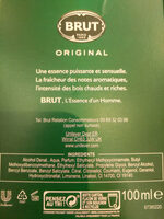 Brut Eau De Toilette Original 100ml - Ingrédients - fr