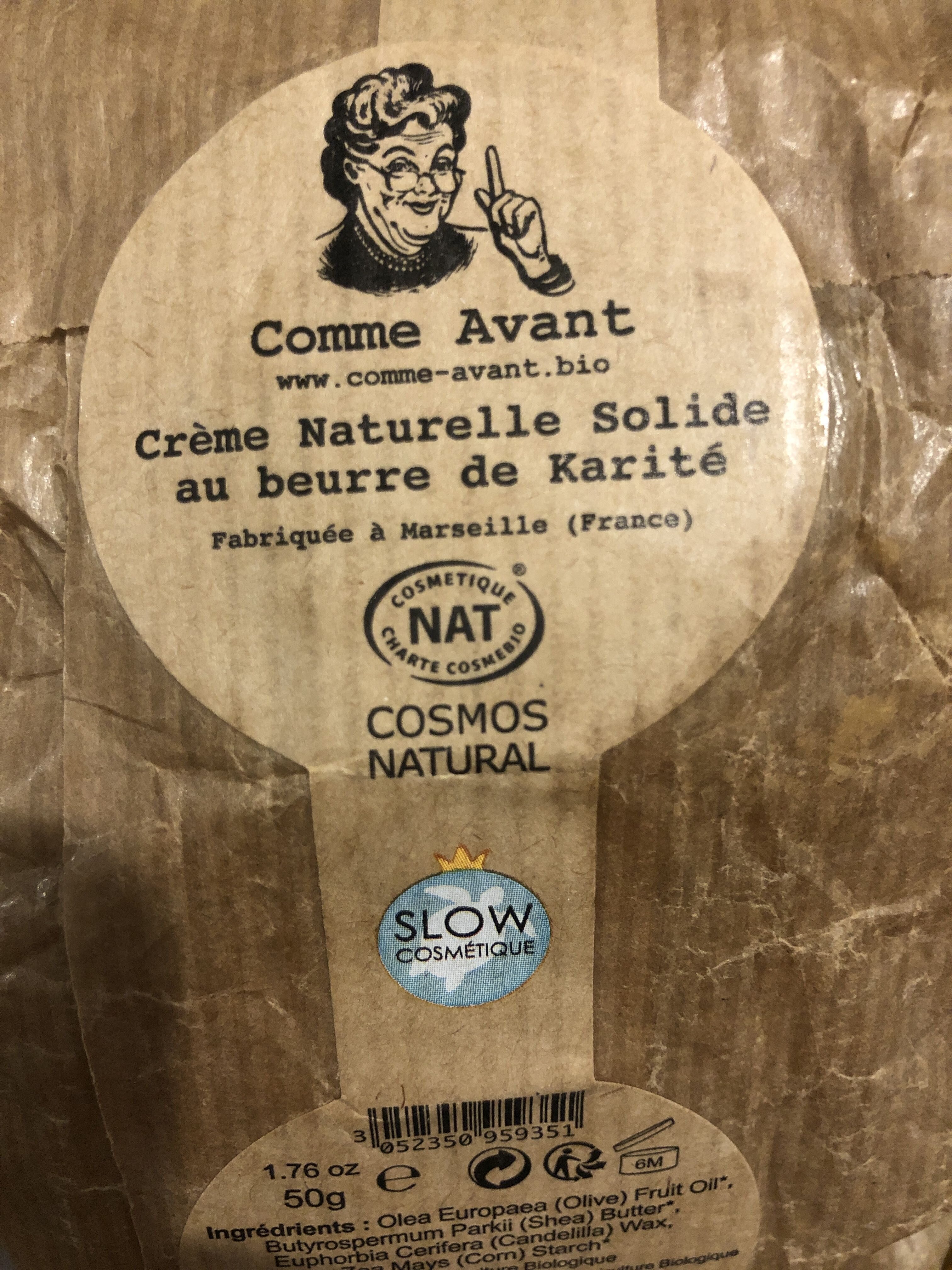 Crème naturelle solide au beurre de karite - Product - fr