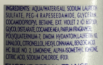 Biorene Argent Shampooing déjaunissant intensif - Ingredients - fr