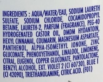 Shampooing doux pureté - Ingredients