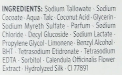 Savon crème surgras - Ingredients