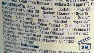 Bain de bouche EXPERT COMPLET 7 - Ingrediencoj - fr