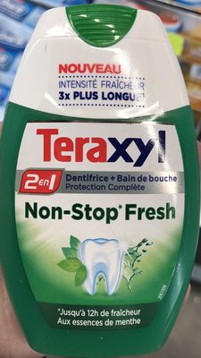 Teraxyl - 2 en 1 - Dentifrice + Bain de Bouche - Non-Stop Fresh aux essences de Menthe - Produit - fr
