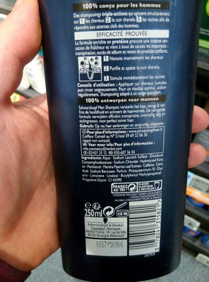 Men Power Action 3 Protéine pureté & fraîcheur shampooing - 1