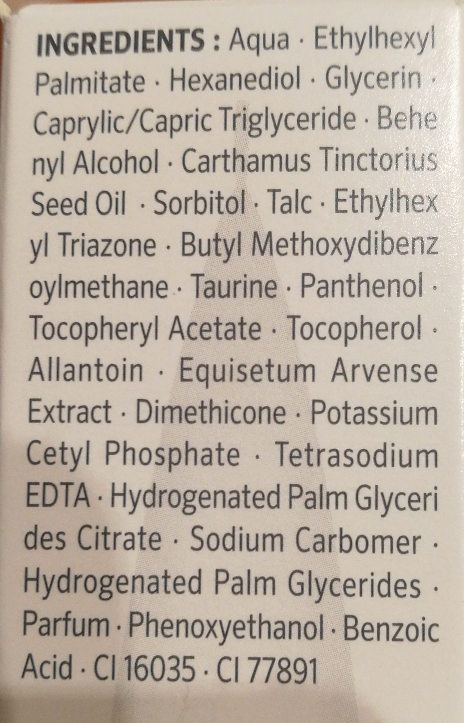 Soin de jour hydratant PH5, peaux sèches et sensibles - Ingredientes - fr