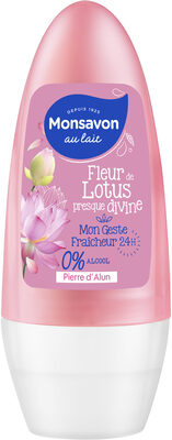 Monsavon Déodorant Femme Bille Antibactérien Pierre d'Alun Lait & Fleur de Lotus 0% Alcool 50ml - Produto - fr