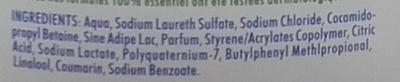 100% essentiel Douche crème hydratante Lait, Perle & Patchouli - Ingrédients - fr
