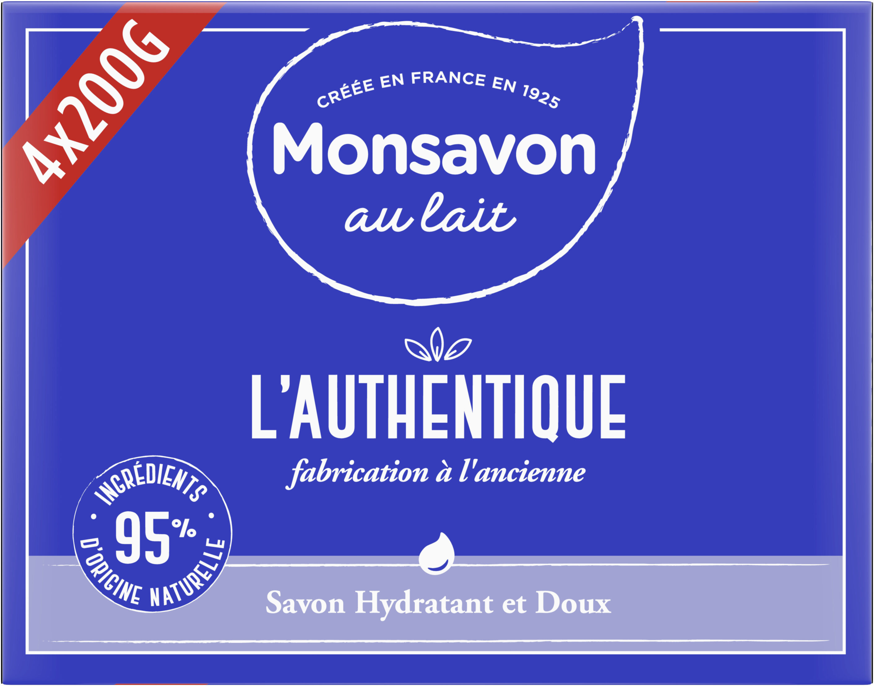 Monsavon Savon Lavant Antibactérien L'Authentique 4x200g - Produit - fr
